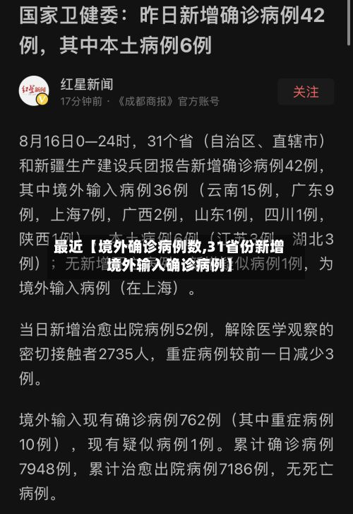 最近【境外确诊病例数,31省份新增境外输入确诊病例】