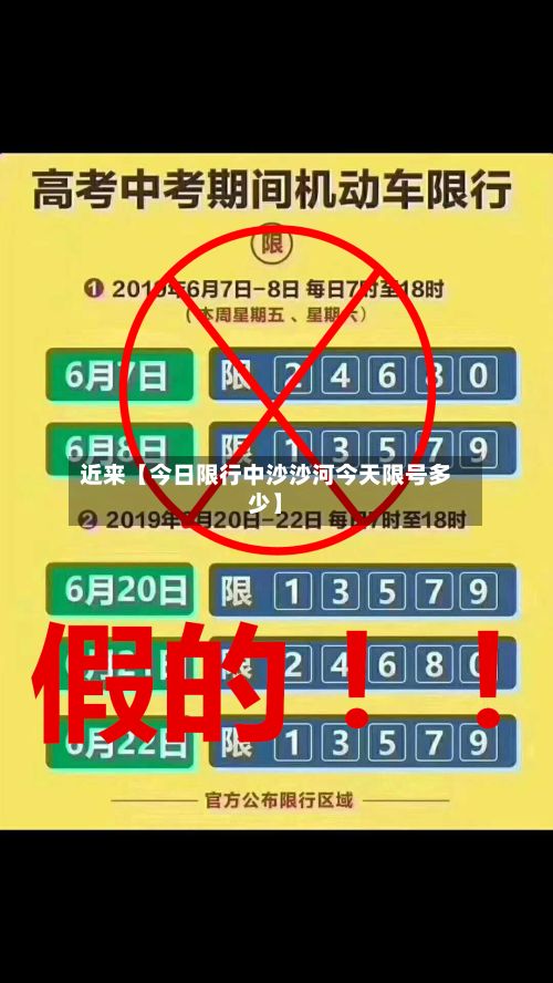 近来【今日限行中沙沙河今天限号多少】-第2张图片