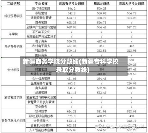 新疆商务学院分数线(新疆专科学校录取分数线)