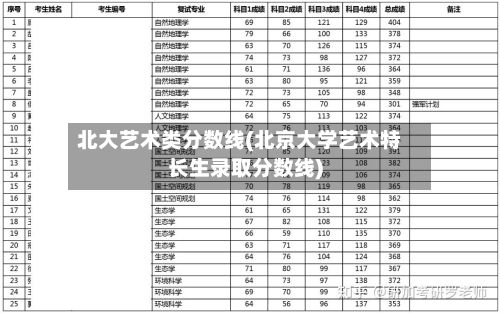 北大艺术类分数线(北京大学艺术特长生录取分数线)