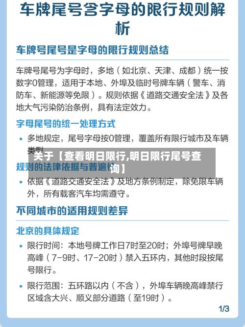 关于【查看明日限行,明日限行尾号查询】