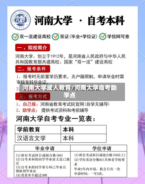 河南大学成人教育/河南大学自考助学点