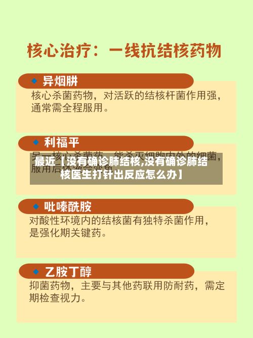 最近【没有确诊肺结核,没有确诊肺结核医生打针出反应怎么办】
