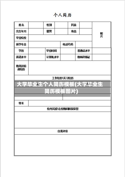 大学毕业生个人简历模板(大学毕业生简历模板图片)