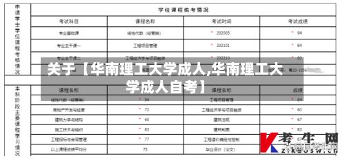 关于【华南理工大学成人,华南理工大学成人自考】