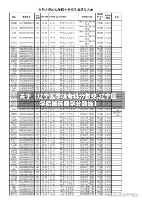 关于【辽宁医学院专科分数线,辽宁医学院临床医学分数线】