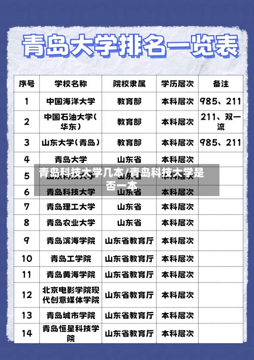 青岛科技大学几本/青岛科技大学是否一本