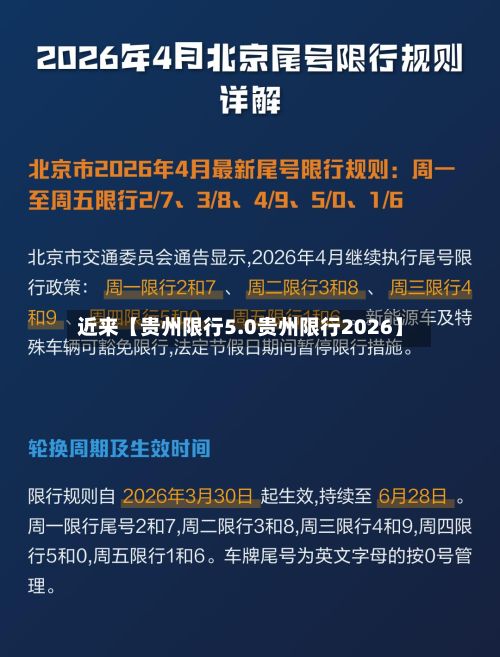 近来【贵州限行5.0贵州限行2026】-第2张图片
