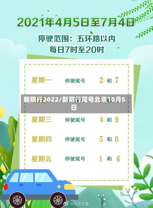 新限行2022/新限行尾号北京10月5日